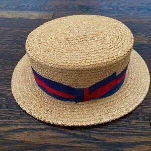 Vintage italian Straw Skimmer Hat